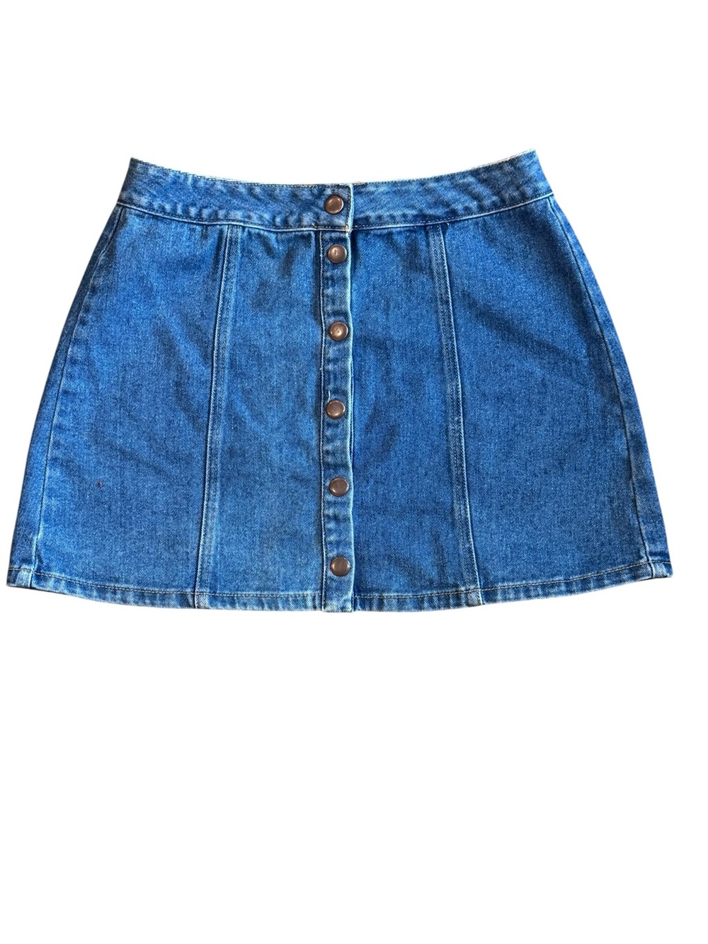 Madewell Blue Button-Front Denim Mini Skirt - Picture 2 of 8